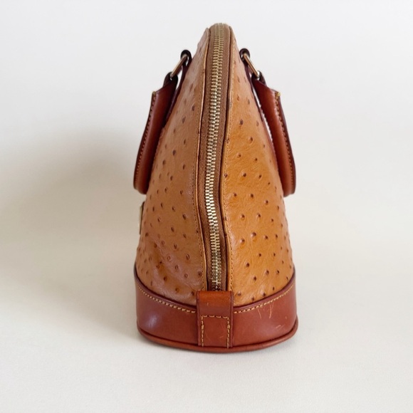 Dooney & Bourke Ostrich Zip Zip Satchel Bag Shoulder Crossbody Leather Old Money - Picture 5 of 16